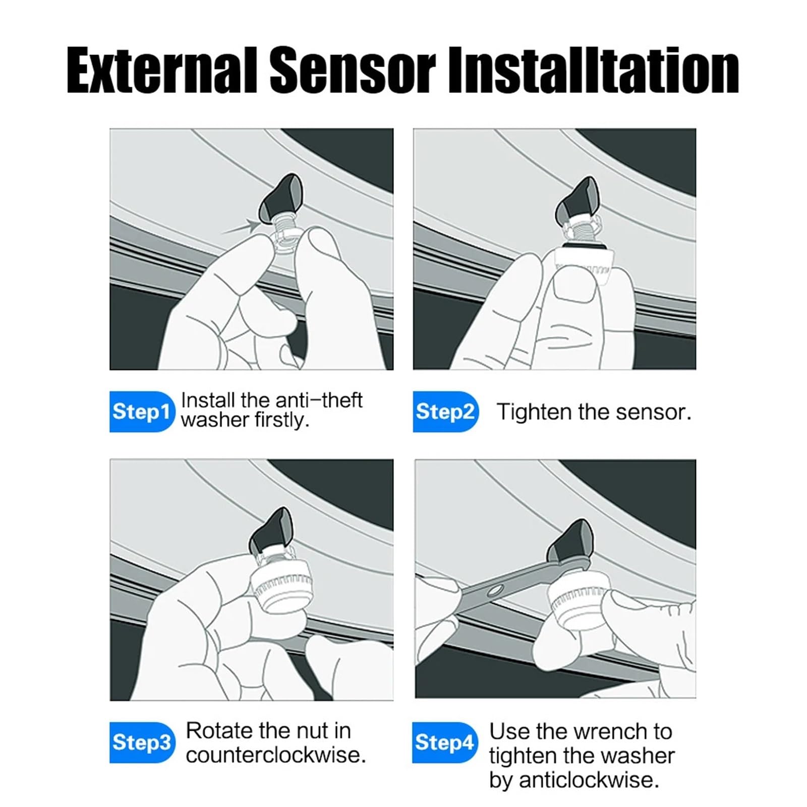 Allarme per Auto di Sensori Monitoraggio della Pressione dei Pneumatici per Moto Tempo Reale della Pressione della | Sistema Sensori esterni Display LCD impermeabile Moto Real Time TPMS