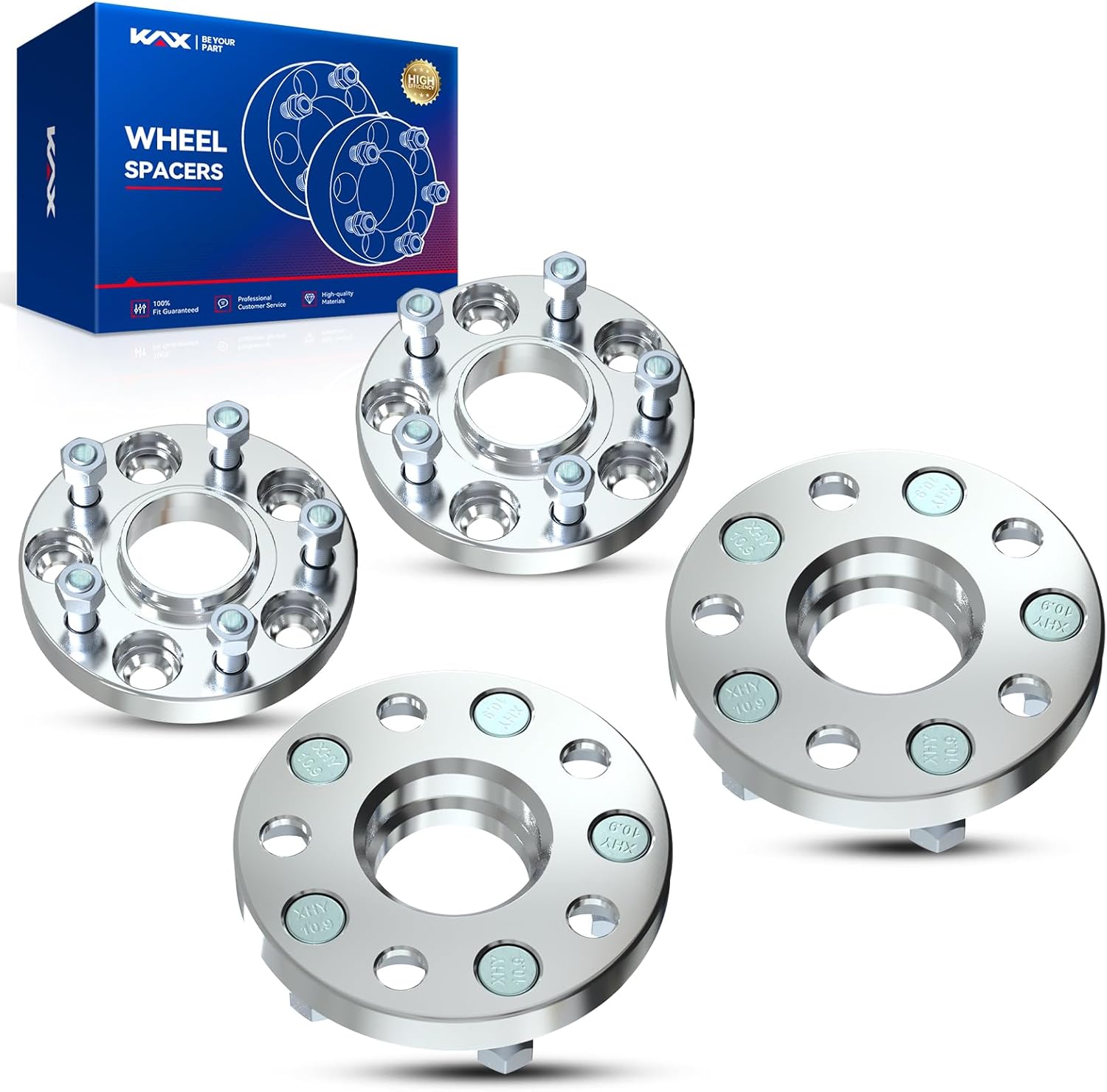 KAX 5x4.5 Wheel Spacers 20mm for Camry, RAV4,5 Lug Hubcentric Spacers with 60.1mm Hub Bore M12x1.5 Studs for Tacoma, Sienna, Highlander, RX350, Venza, ES350,4Pcs 5x114.3mm Aluminum Tire Spacer,Silver