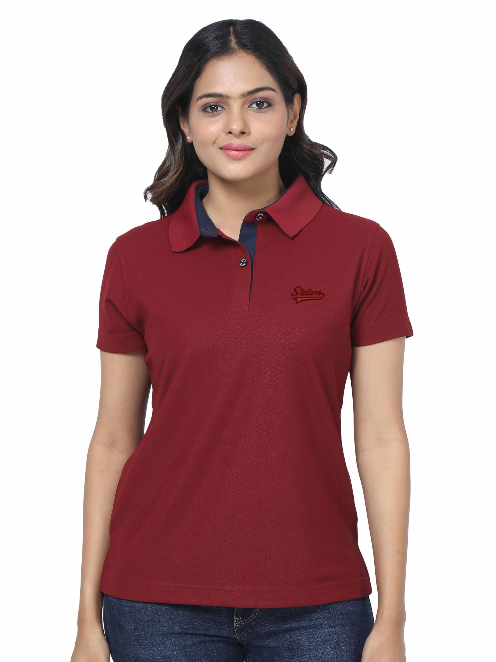 stellers Women's Signature Polo T-Shirt | Feather Touch Feel | Warm| Regular Fit| Odour Resistant| Anti-Static| Wrinkle Free | Quick Dry | Stretchable | Lightweight | Sweat-Proof-picture-21