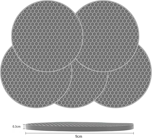 Vista 43 de TENOC Alfombrillas de silicona antideslizantes, resistentes al calor y atrapadoras de agua, para vasos de agua, tazas de té, tazas de café, platos