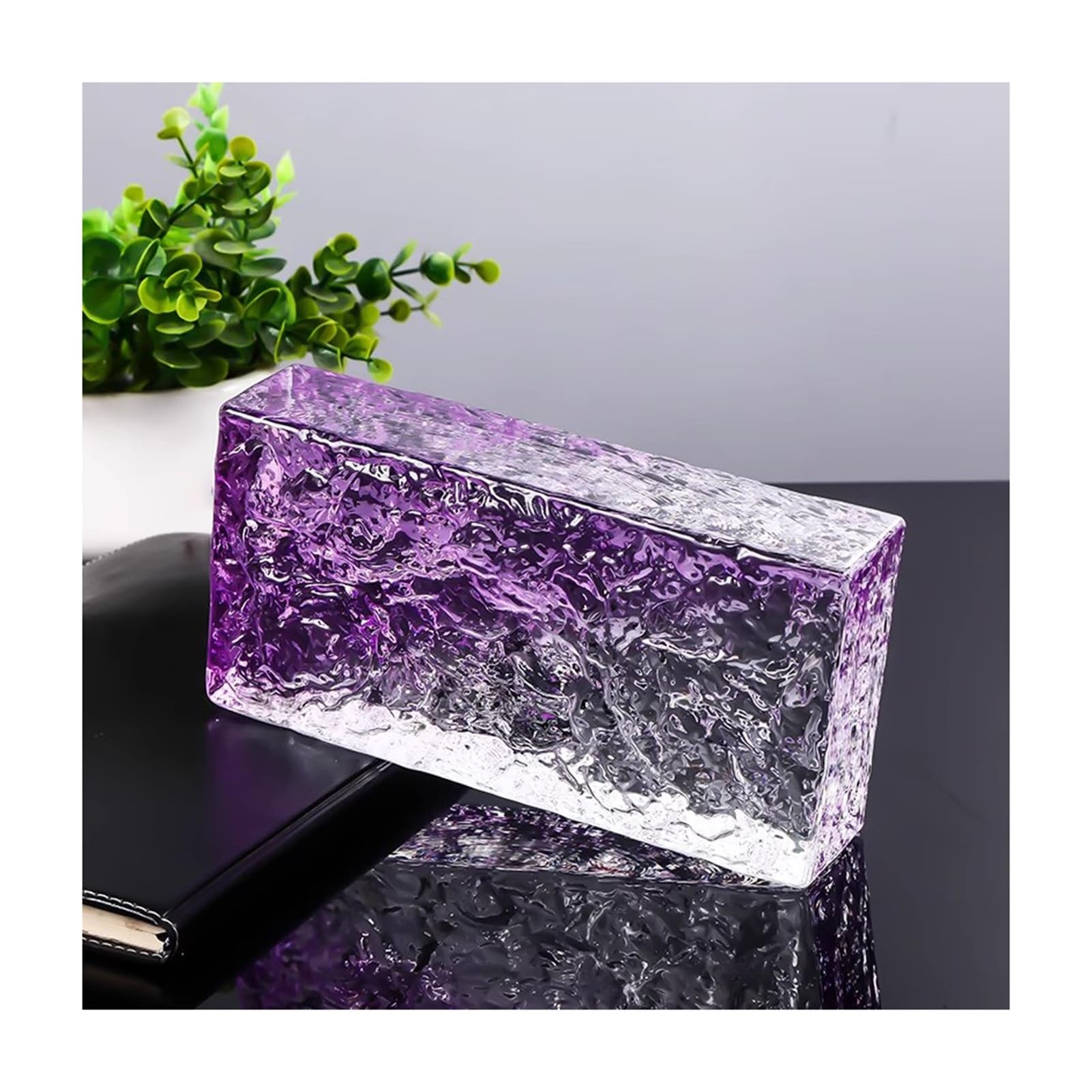 Prostokątne kryształowe klocki przezroczyste szklane bloki kryształowe cegły szklane bloki dźwiękowa izolacja termiczna wielokolorowe 20 x 10 x 5 cm 19,8 x 9,9 x 4,8 cm