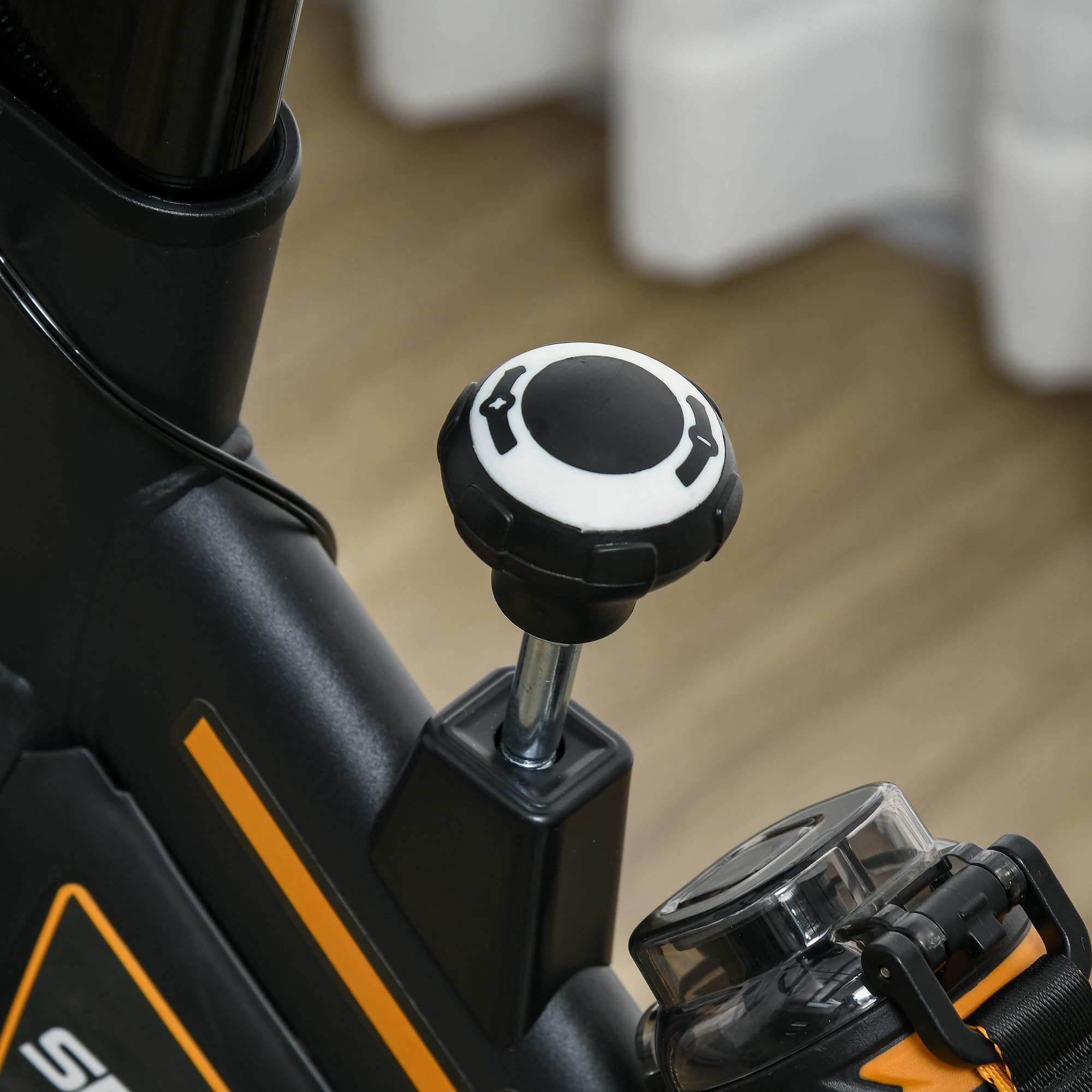 HOMCOM Vélo d'Appartement avec Écran LCD, Résistance Réglable, Charge 120 kg, Noir et Orange