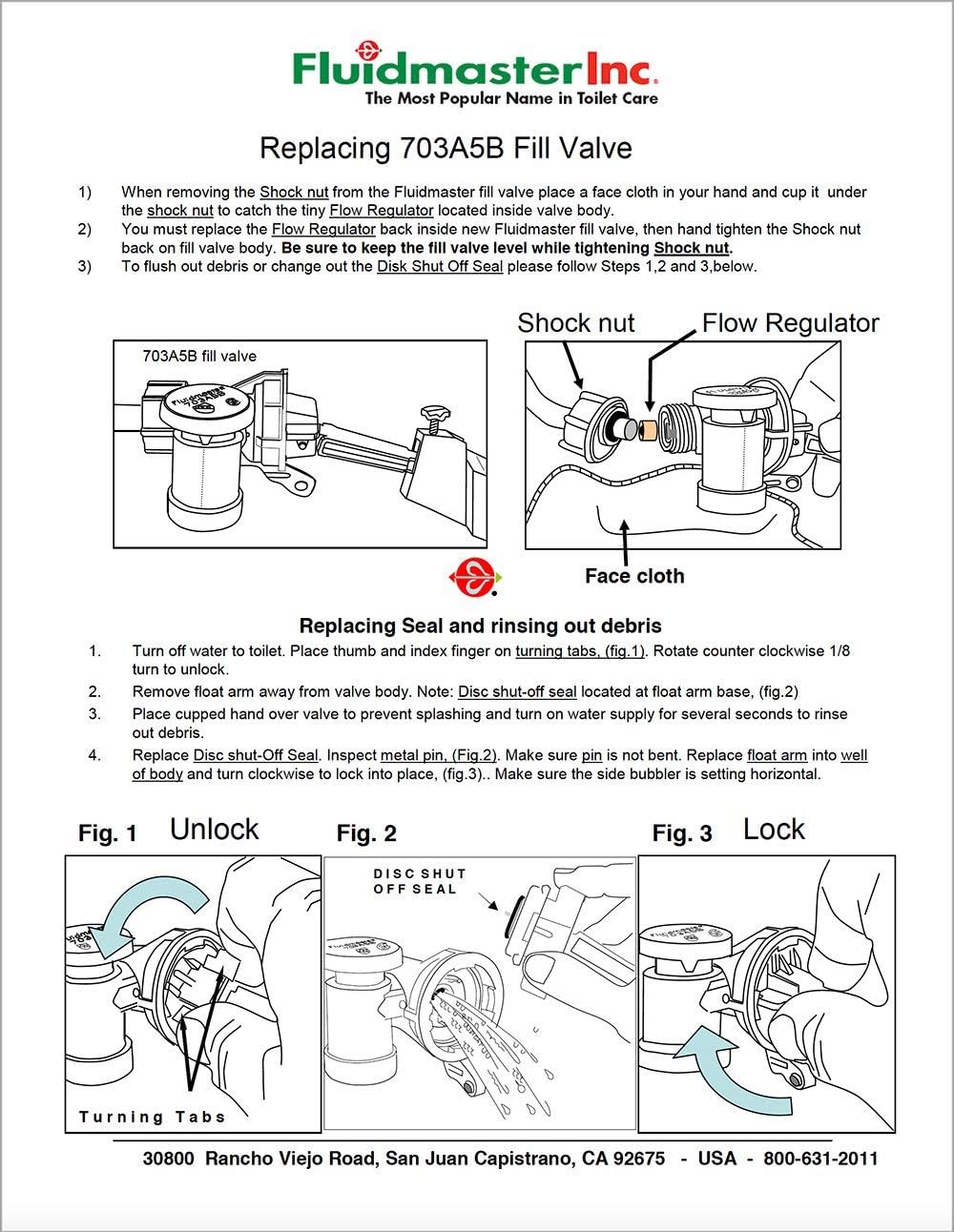 Diagram of Fluidmaster fill valve installed in a toilet tank