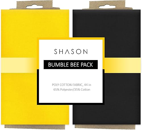 Shason (3 yardas) Paquete de 2 paquetes temáticos de polialgodón para manualidades y proyectos (paquete de abejorros)
