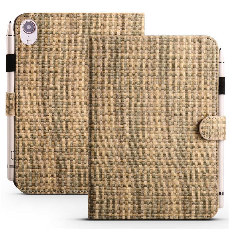 Étui pour iPad mini 6e génération vert tissé avec support pliable