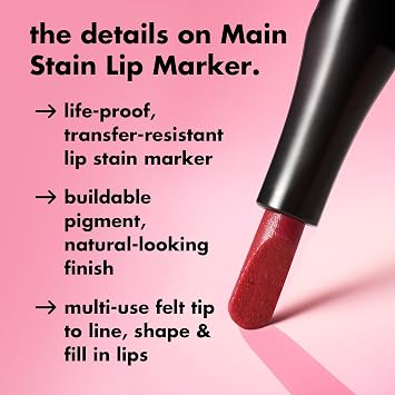 e.l.f. Main Stain Lip Marker, Lip Stain Lip Liner, Define, Contour & Fill for Long-Lasting & Transfer-Resistant Color, Vegan & Cruelty-Free, Balletcore