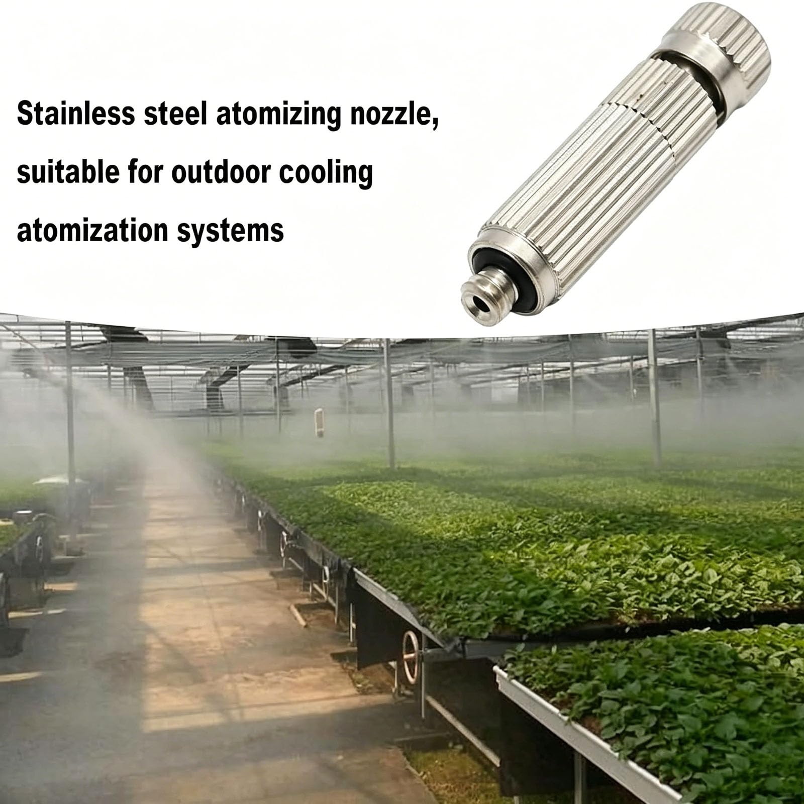 50 boquillas de nebulización de latón de baja presión para sistemas de refrigeración exterior y jardinería. Cabezales de nebulización de agua de alta presión con rosca de 3 secciones y diámetro de o