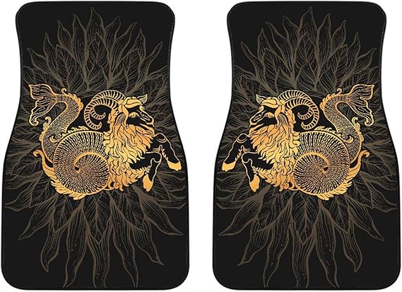 Capricorn Floor Mats for Cars, Capricorn Star Sign Car Mats, Capricorn Zodiac Car Mats, Unique Capricorn Lover Front and Back Car Mats