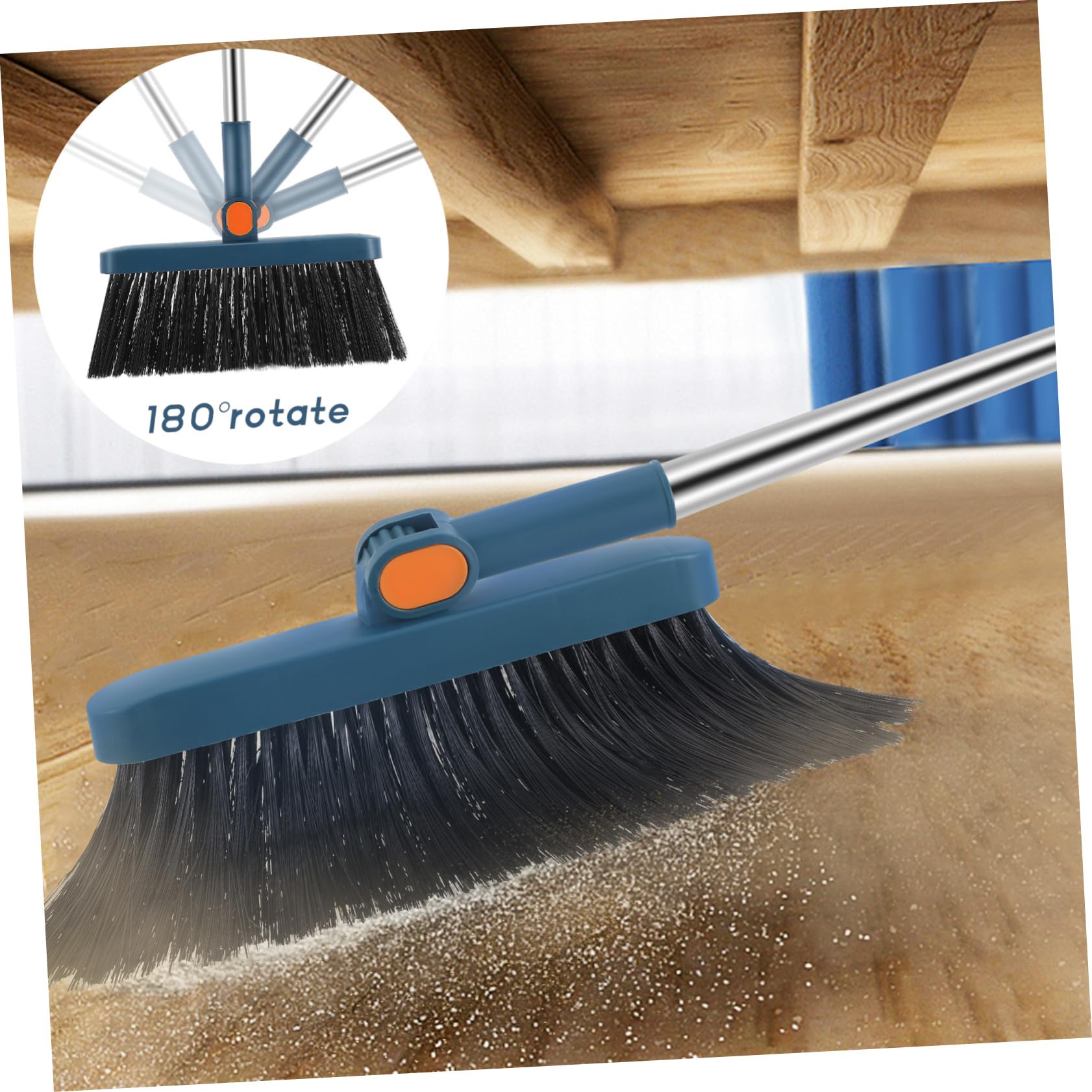 Juego de Escoba Recogedor Plegable, Plástico Azul para Hogar | 1 Set, Diseño Resistente y Multifuncional, Limpieza Interior Eficaz, Uso Doméstico y Dormitorio