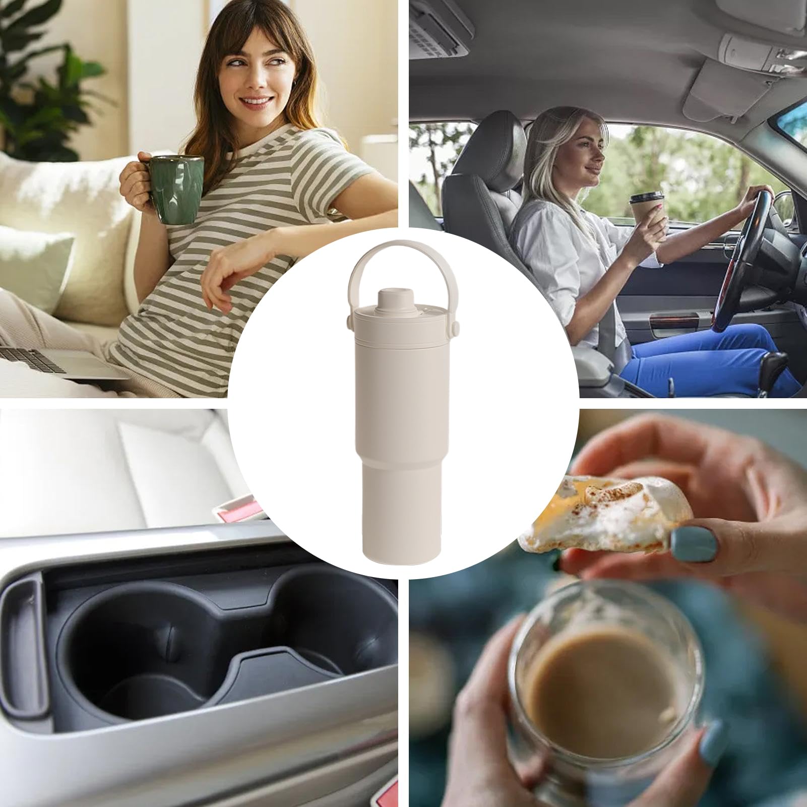 Botella Térmica 750 ml Taza de Viaje con Pajita