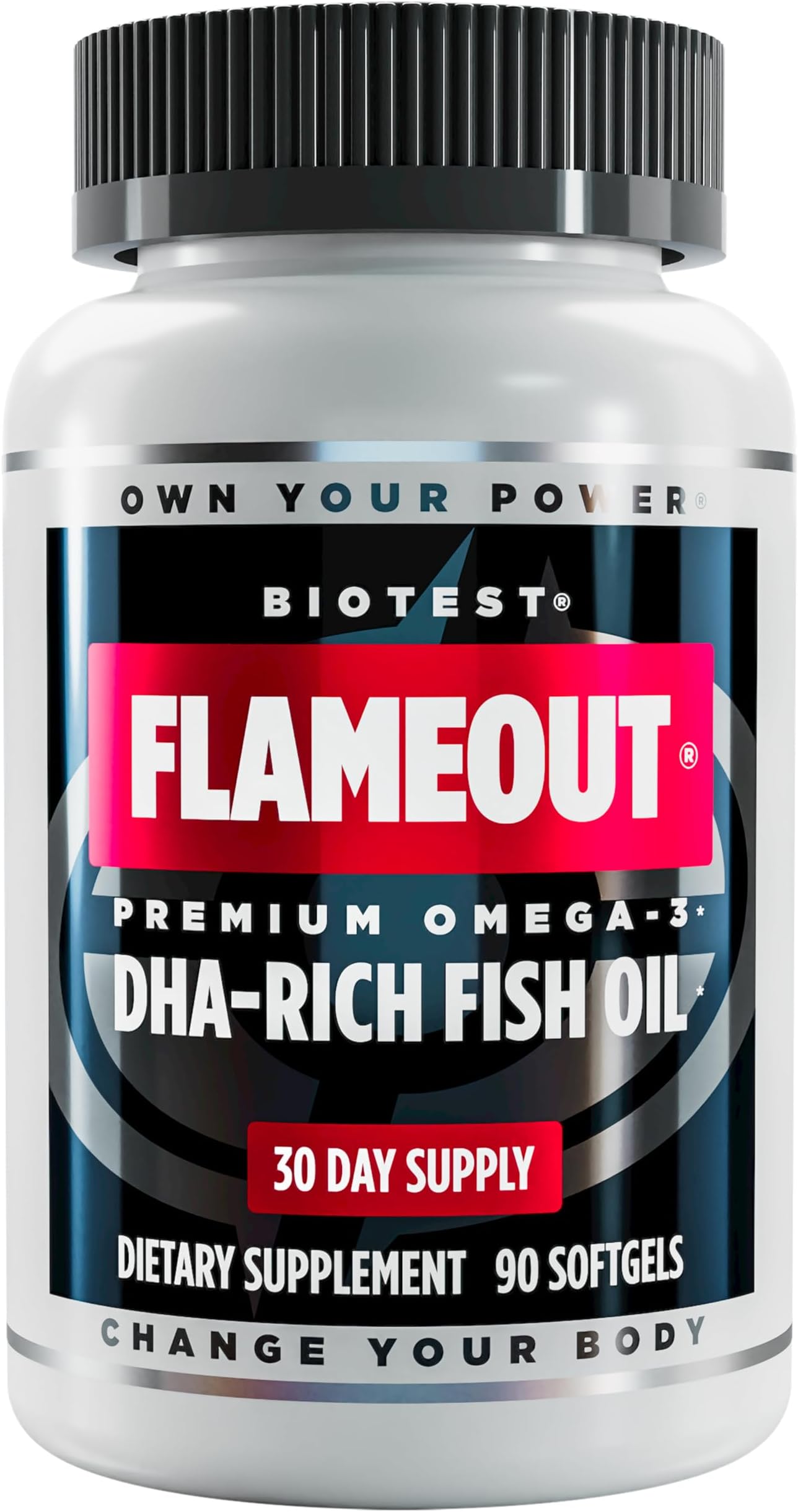 Biotest Flameout DHA-Rich Fish Oil - 4200 mg Omega-3 - Pharmaceutical Grade DHA & EPA - 90 Softgels (30 Day Supply)