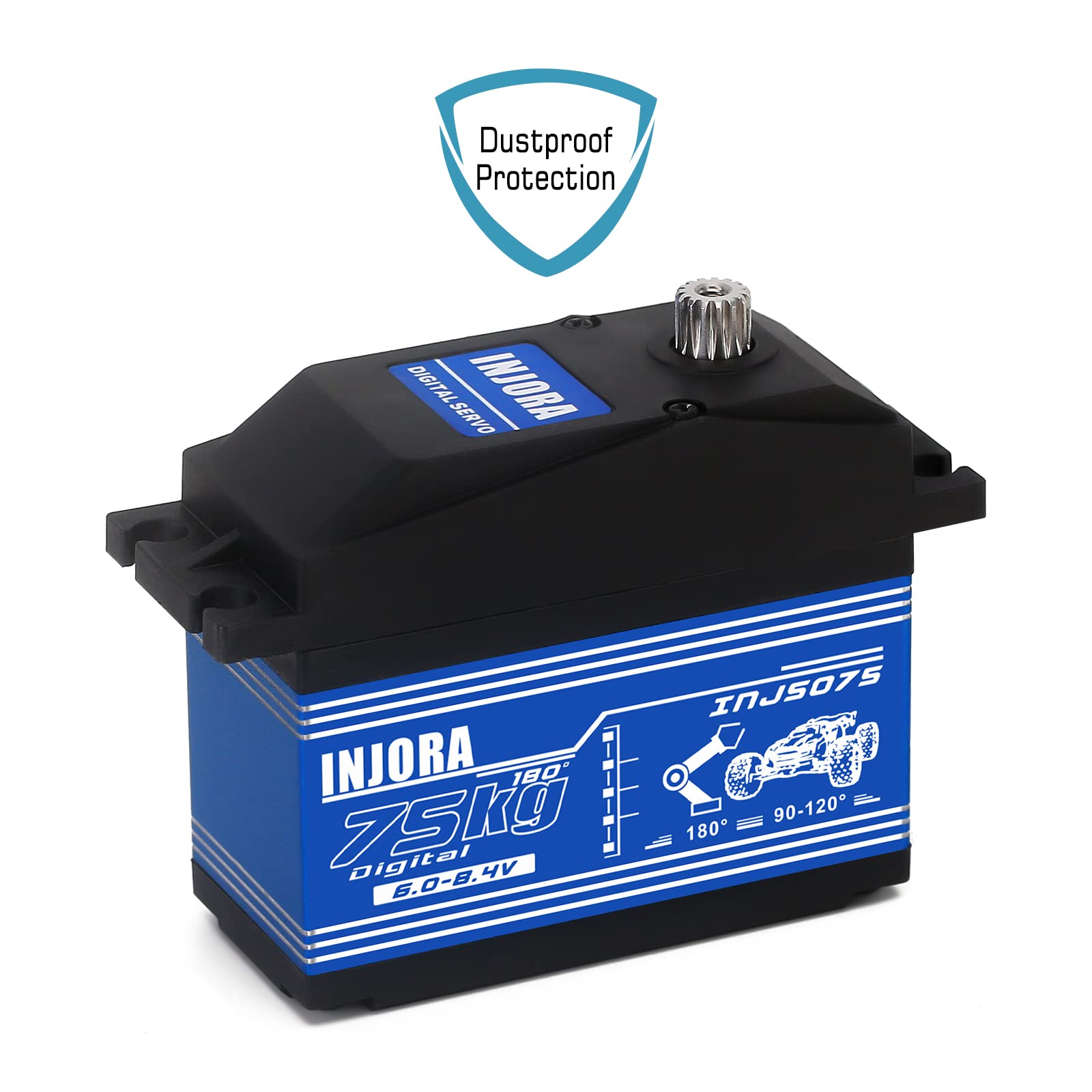 INJORA 75KG Digitales Servo Alto par Con Brazo 15T Para RC Modelo 1/5 Baja