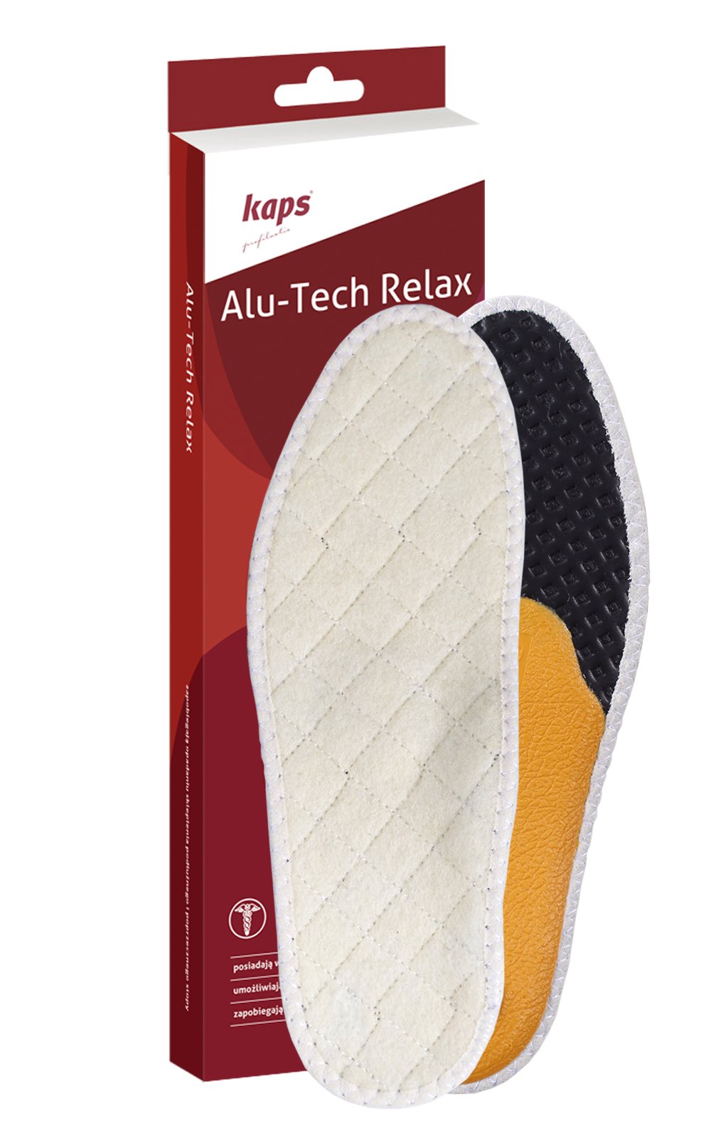 Ortetyczne Zimowe Wkładki Ocieplane do Obuwia na Płaskostopie z Podparciem Sklepienia, Wkładki Ortopedyczne, Kaps Alu Tech Relax (35 EUR / L4 AUS/Kobiety)