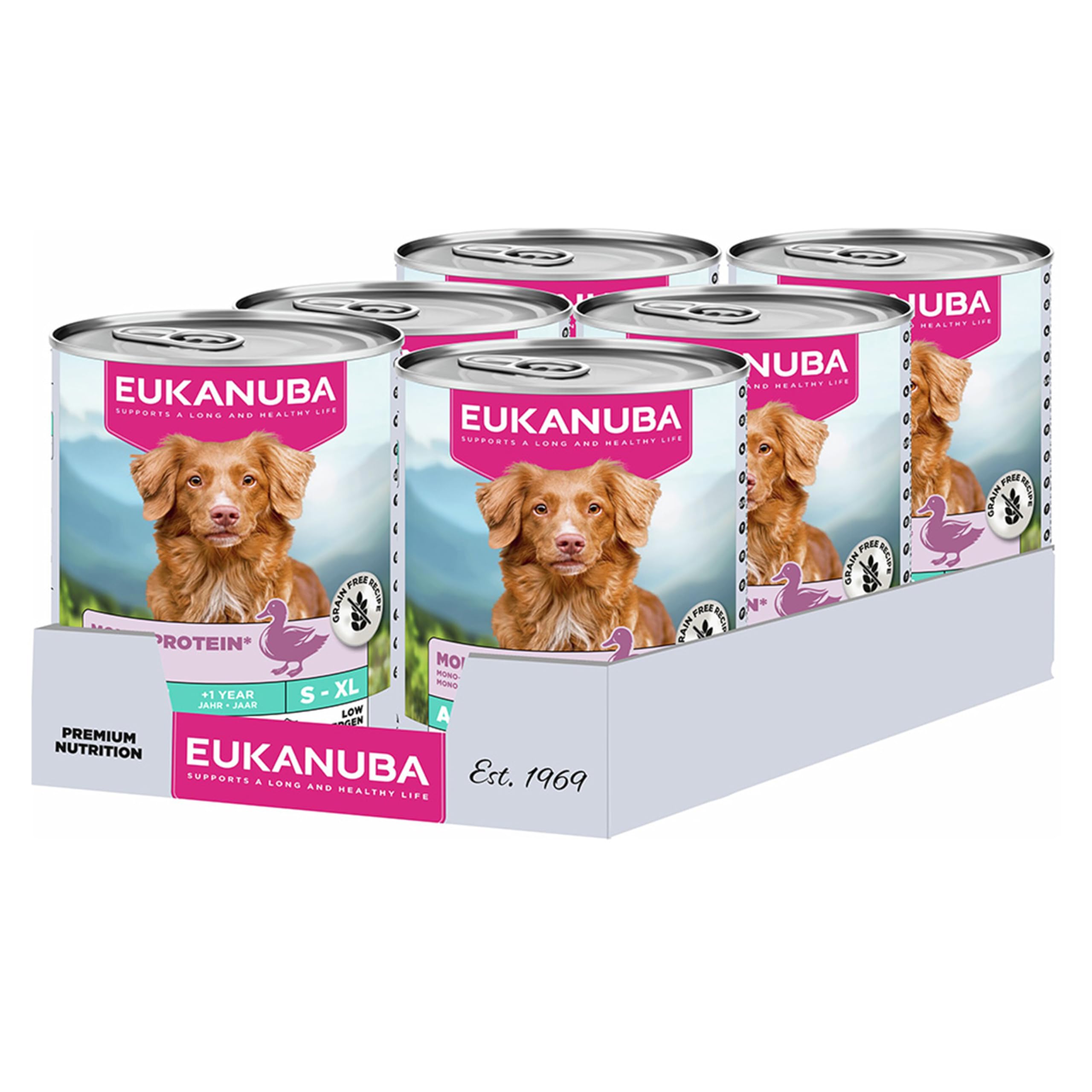 Eukanuba Adult Grain Free Mono-Protein Wet Dog Food Duck 6 x 400g