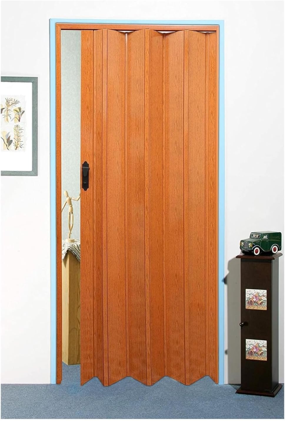 Robustline- Folding Sliding Doors 210CM Height X 100CM Width Made In Taiwan Dark Wooden Teak