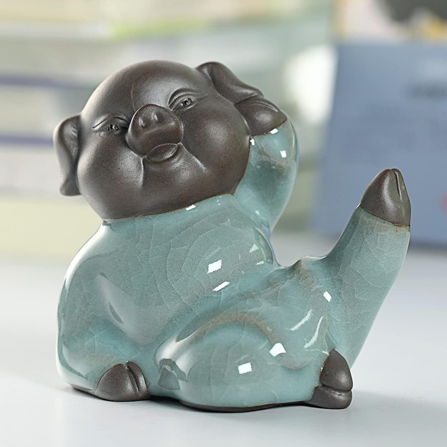 セラミック豚動物手作り彫刻装飾ガーデンホテル家の装飾オフィス車ダッシュボードギフト