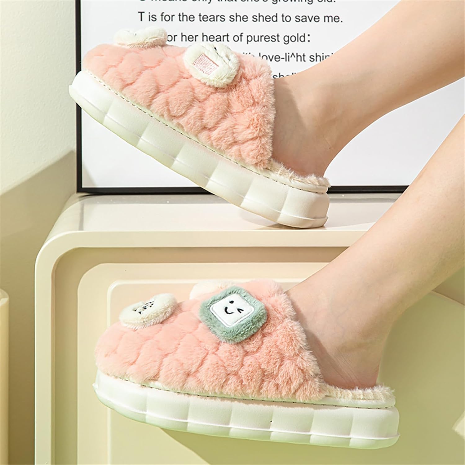 Womens Cute Fuzzy Slipper, Kawaii Sushi Anti-Skid Foam Comfy Cozy Plush Warm House Shoes for Indoor Outdoor - Image 5