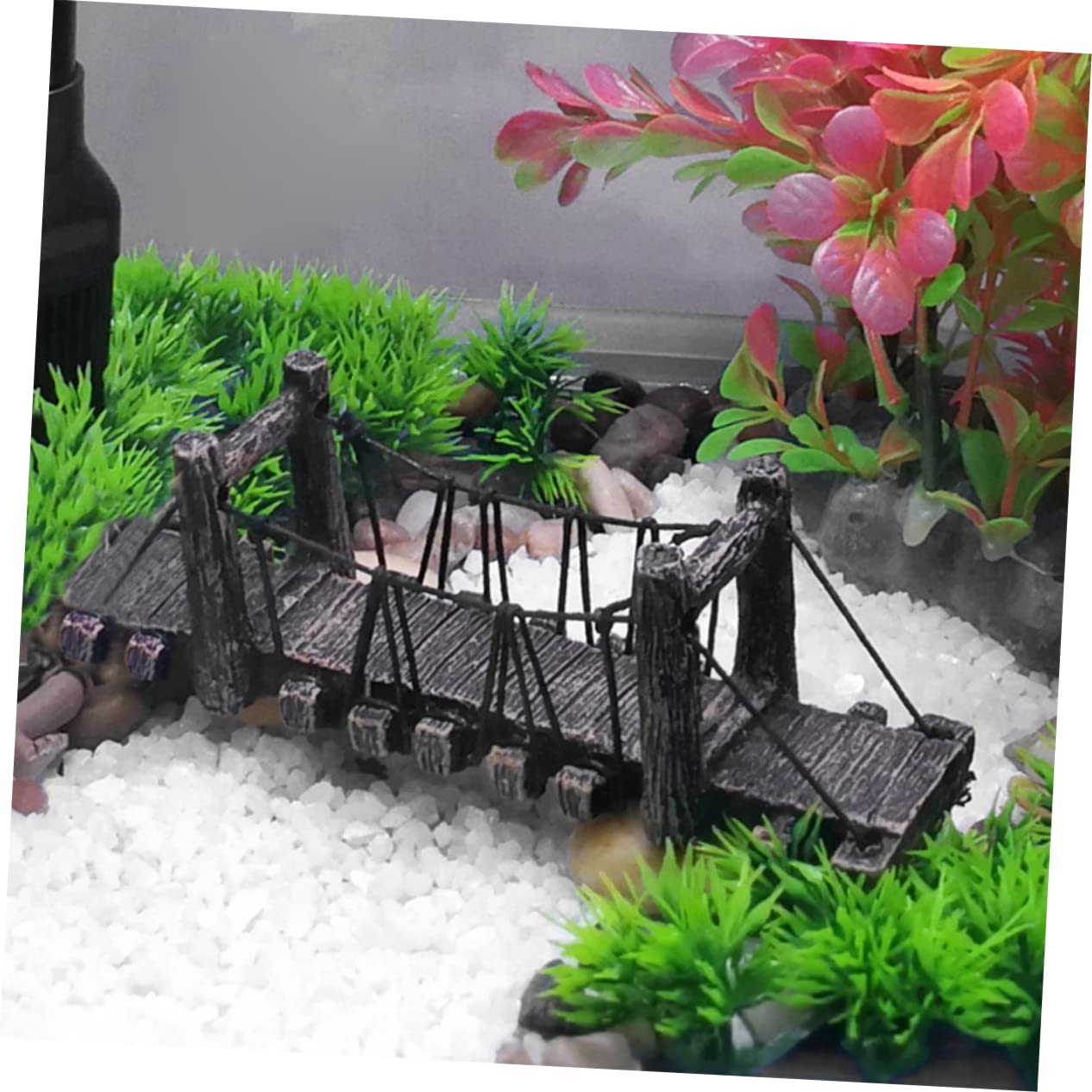 Mipcase Lot De 5 Ponts en Corde en Résine pour Aquarium Jouets Décorations pour Aquarium Grandes Plantes D'Aquarium Cachette pour Poissons De L'Océan Pont Miniature pour