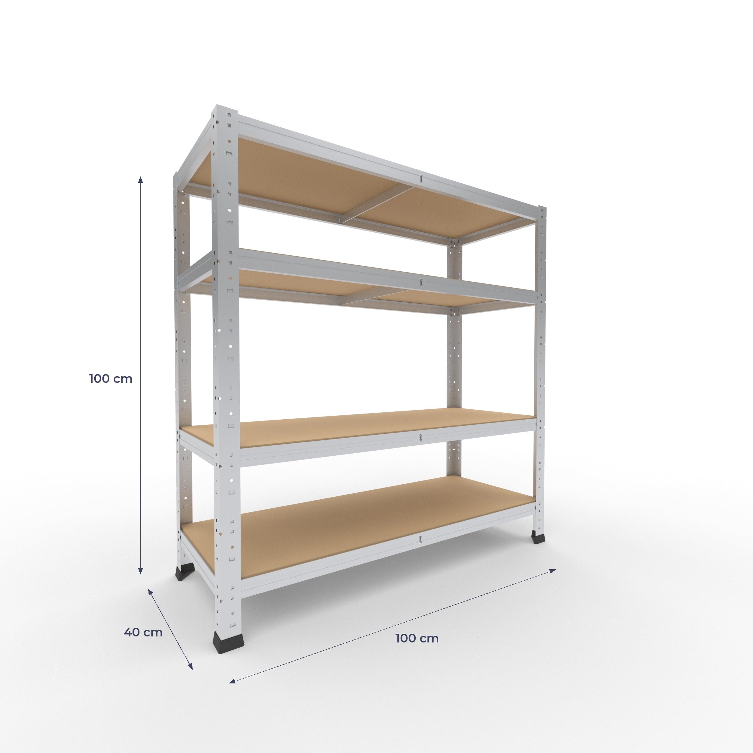 shelfplaza Home 100x100x40cm Estantería Pesada galvanizada: 4x175kg | Estanterías almacenaje · Estanterías metálicas · Estantería cocina · Estantería metálica · Estanterías almacenaje garaje