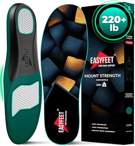 Miniatura 10 de Plantillas de apoyo para el arco con fascitis plantar para hombres y mujeres, 220+ libras, para pies planos, ortopédicas de arco alto para aliviar