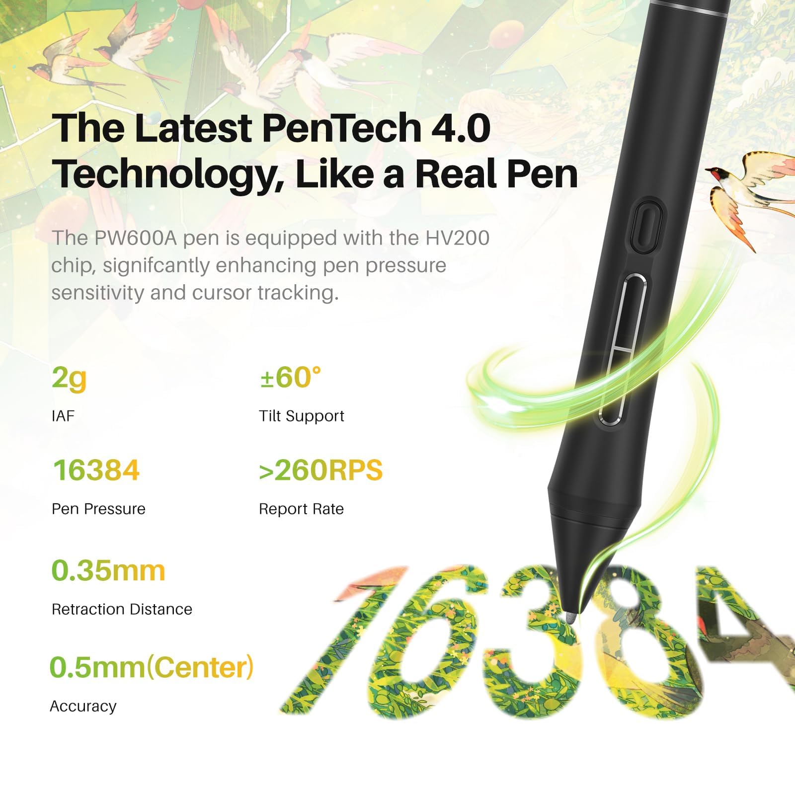 HUION Kamvas Pro 16 V2 Tavoletta Grafica con Schermo, PenTech 4.0, vetro AG completamente laminato da 15,6 pollici, 16384 Pressione Penna, copertura sRGB al 99%, compatibile con Windows e Mac.