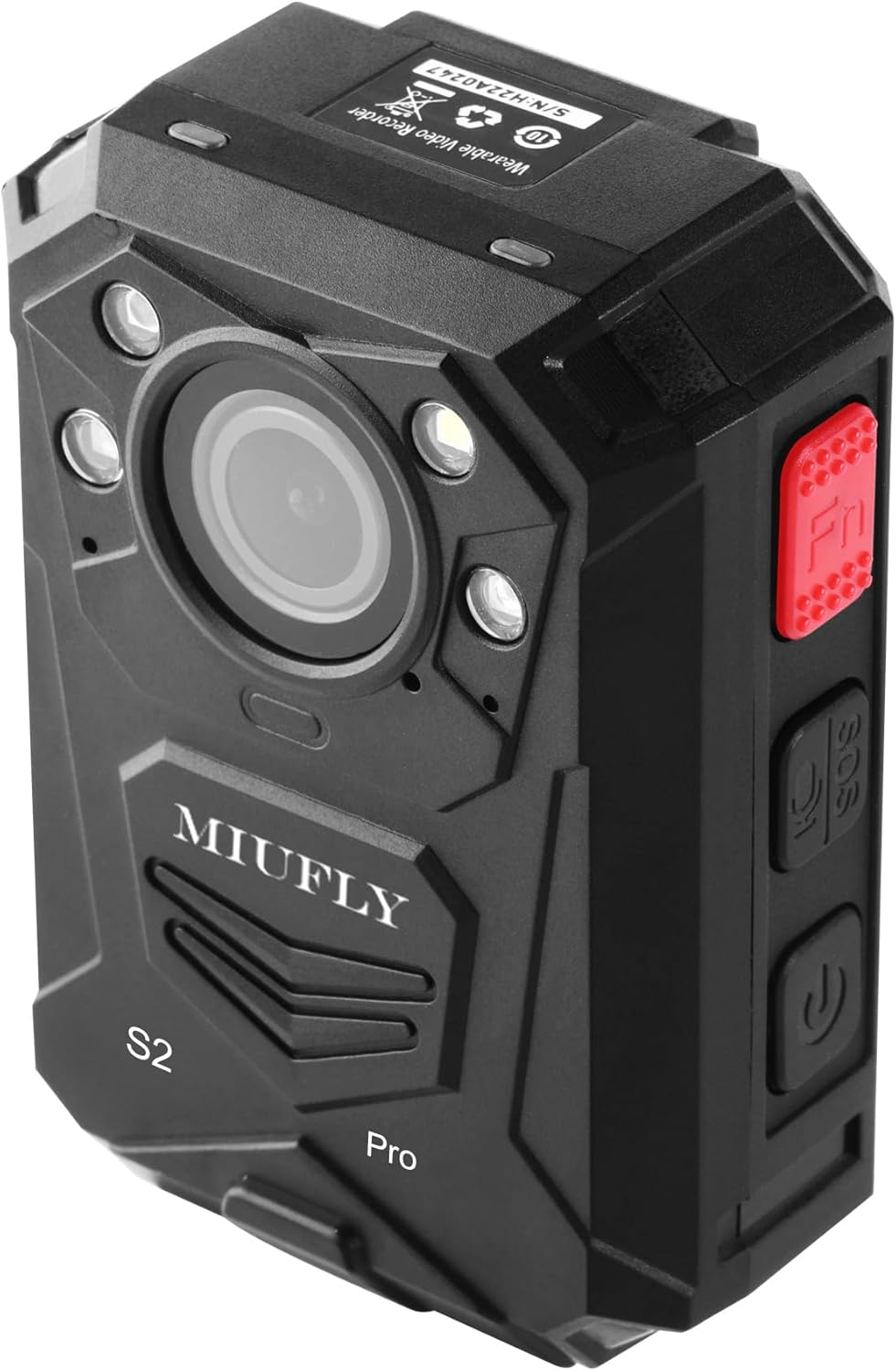 MIUFLY S2 PRO 2K Voice Control Camera, Wearable Camera with Night Vision, GPS, Built in 128G Memory
