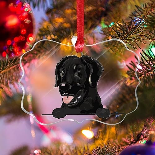 Miniatura 9 de Adorno  Acuarela Peeking Dog Mom Adorno de Navidad para niños Juguete ruso Terrier Adornos Decoración de Navidad Recuerdo Perro Memorial Acrílico