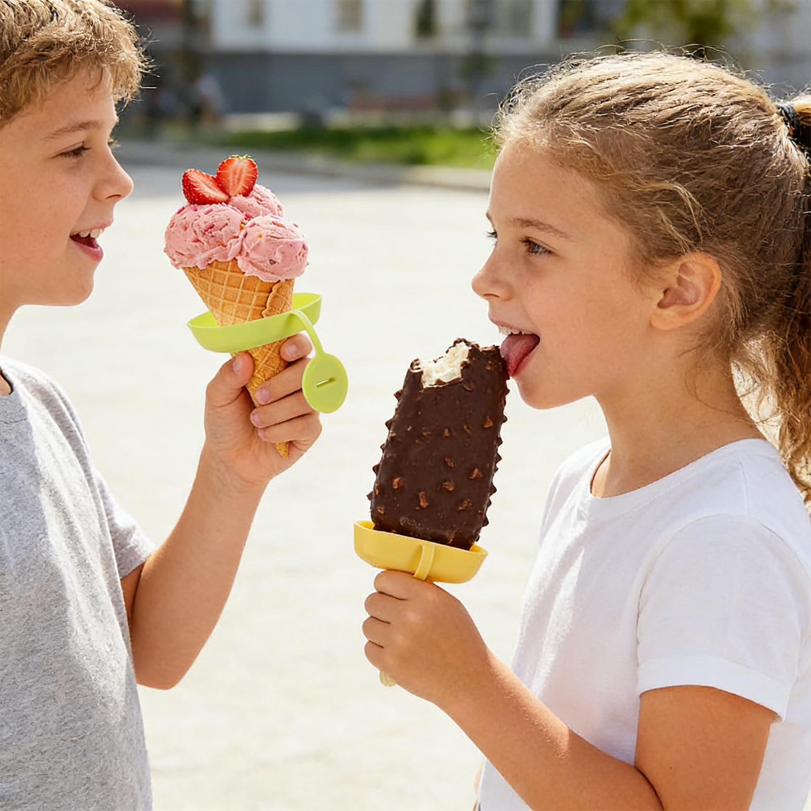 Soportes para Helados Antigoteo 4 Piezas Moldes Helados Silicona Molde Helado Molde Helado Soporte de Silicona para Paletas, para Casa, Adultos, Niños, Fiesta de Verano, Moldes helados