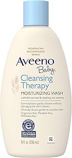 Aveeno Baby Cleansing Therapy Moisturizing Wash, Natural Colloidal Oatmeal, 8 fl. Oz (Pack of 2)
