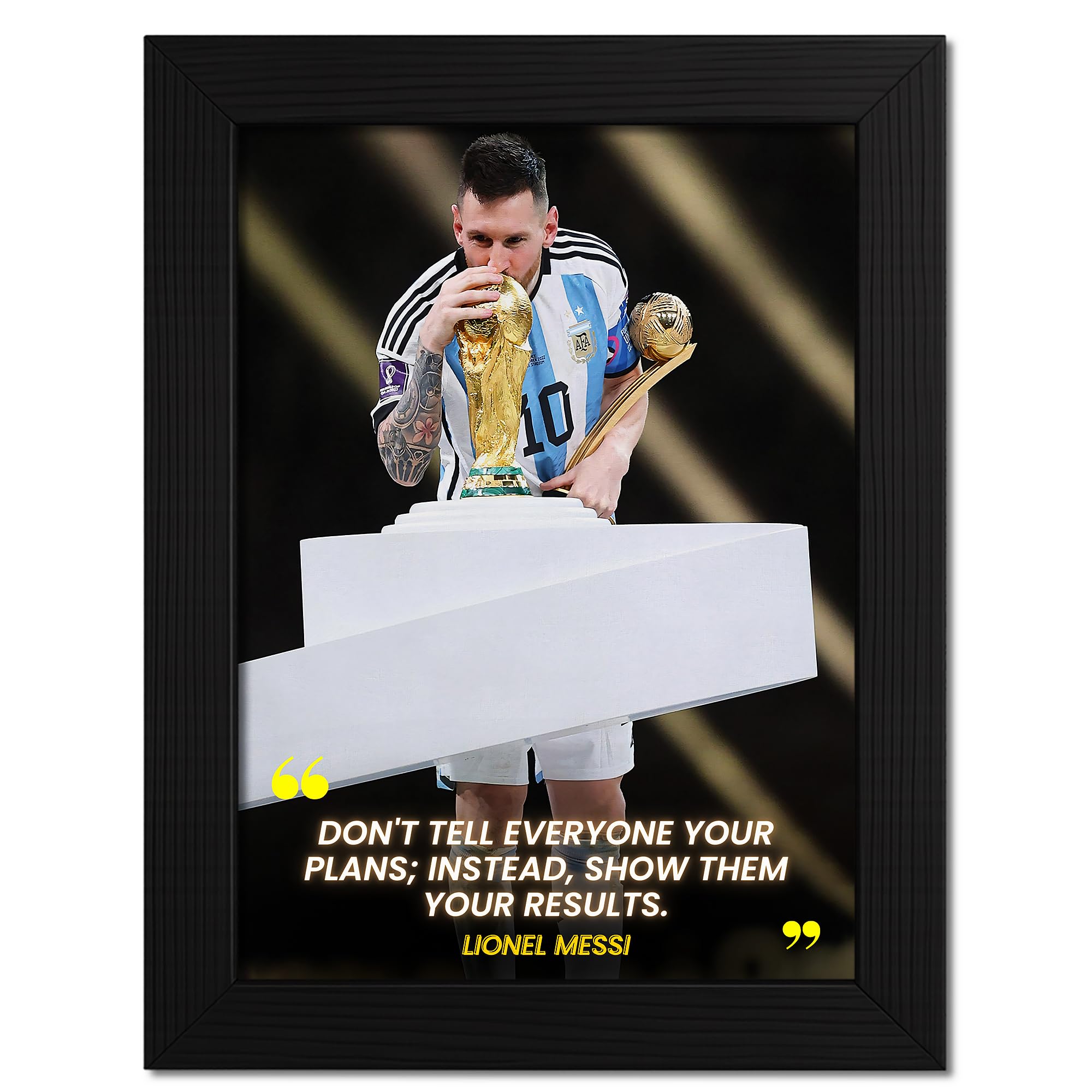 DmcreativityCraft Lionel Messi Motivational Wall Frames Framed Posters for Office, 9.5 x 12.5 Inches, with 1 inch Black Photo Frame Football Quotes Poster Living Room, Study Decoration-picture-22