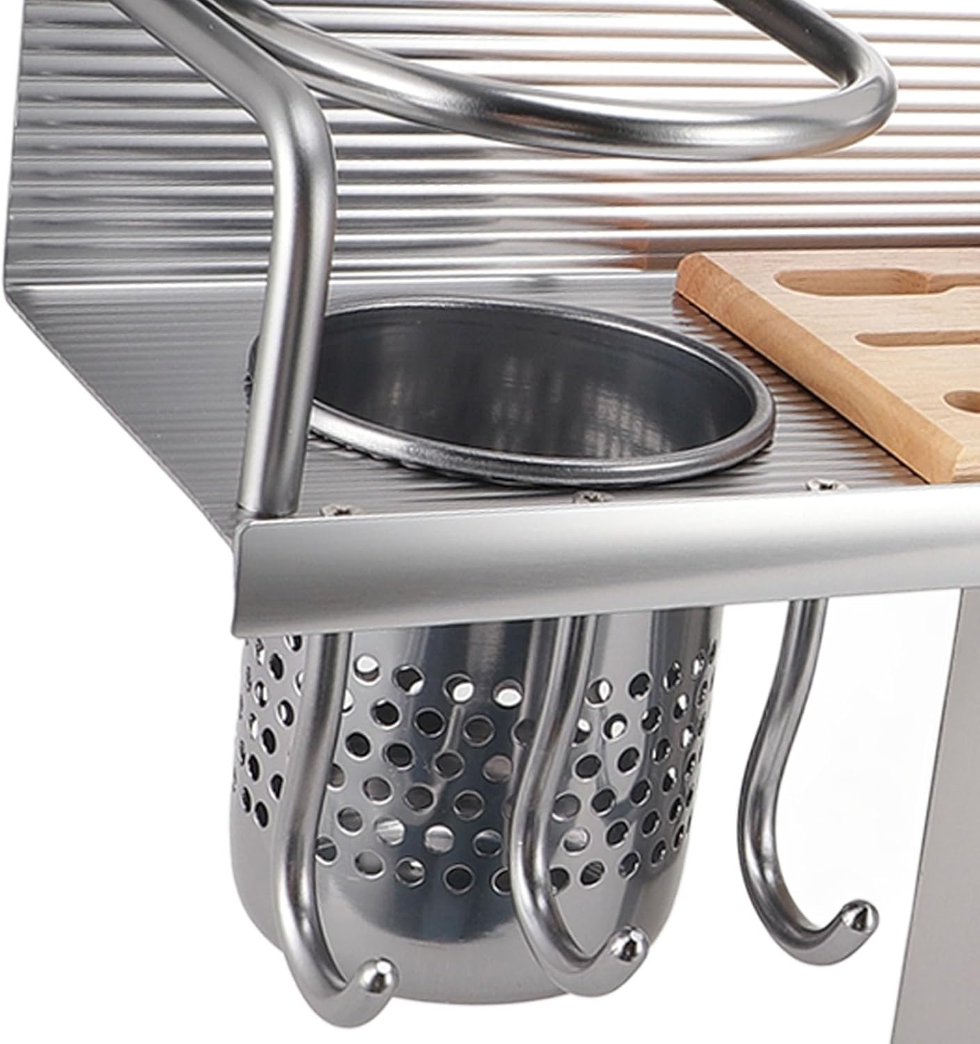 Wall Mountable Rack, 2 Tier Aluminium Alloy Multipurpose Hanging Rack, Rack Shelf | Kitchen Wall Organizer | Kitchen Utensil Rack | over the Stove Shelf for Home
