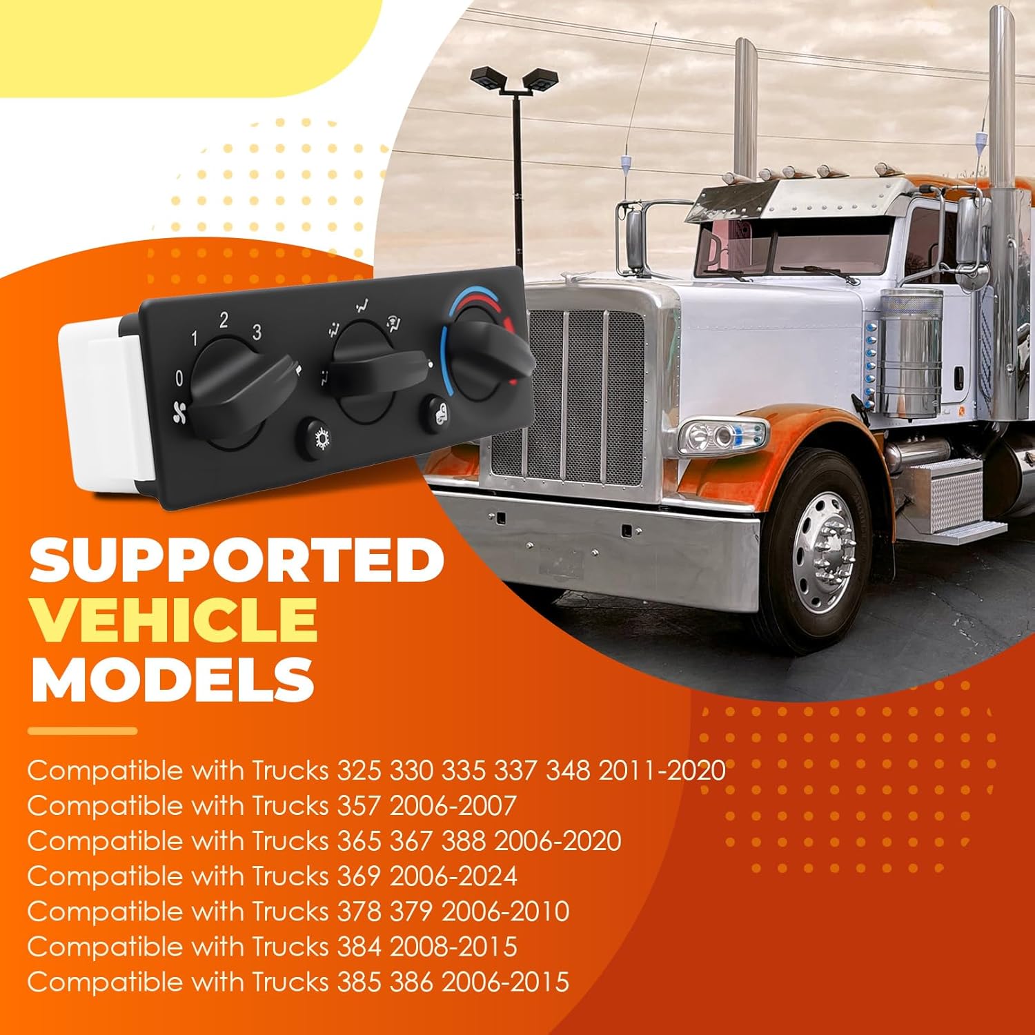 Q21-6012 HVAC A/C Front Climate Control Module Compatible with 384 2008-2015 Conditioning Heater Panel Switch Replace Q216012 Q21-6000-001 Q21-6119