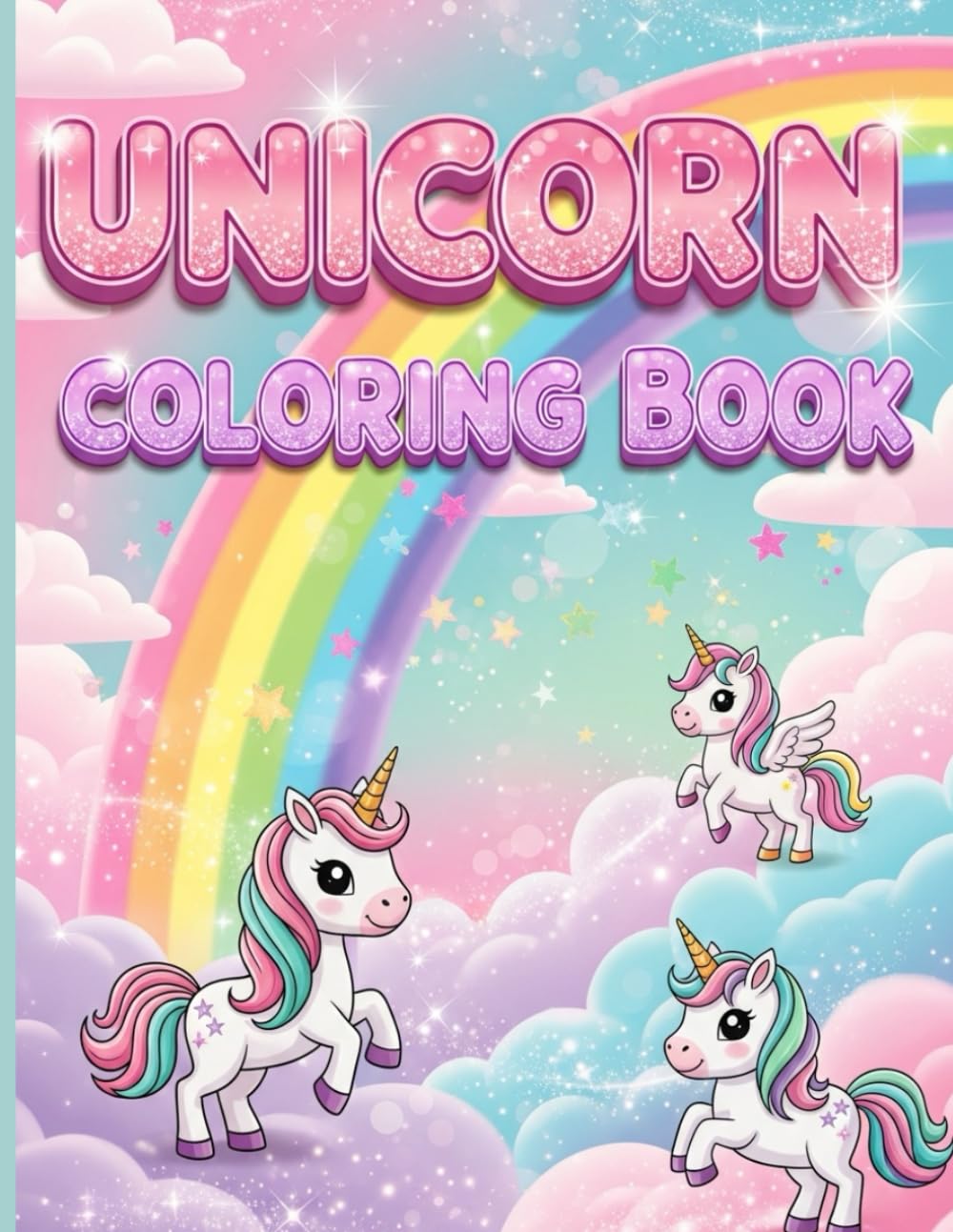 Unicorn Coloring Book: Fun & Easy 50 Pages for Kids Ages 4–8
