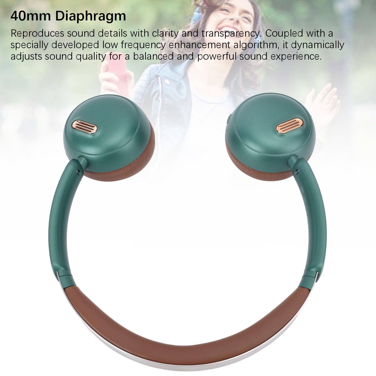 Casque sans Fil Supra-auriculaire, Bluetooth 5.4 ANC 50H (Green)