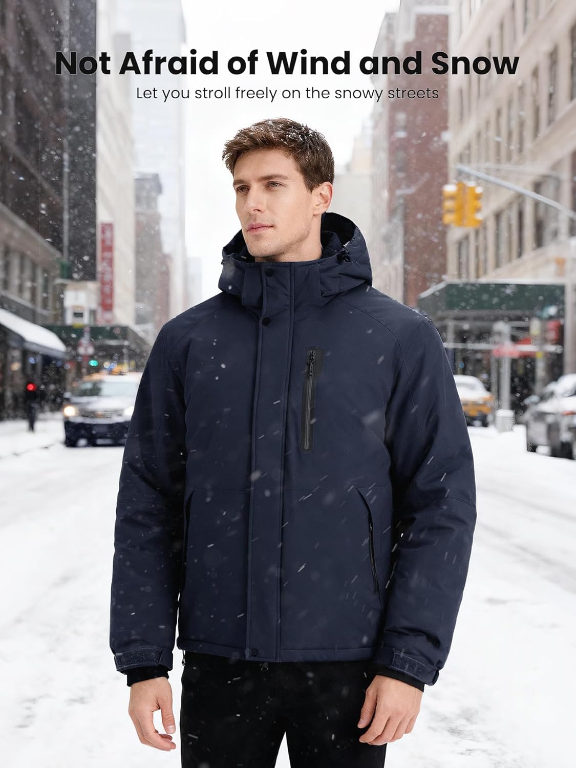 Men's Winter Coats,Water Resistant Warm Insulated Hooded Parka Jacket with Fleece Lined for Snow Ski - Image 7