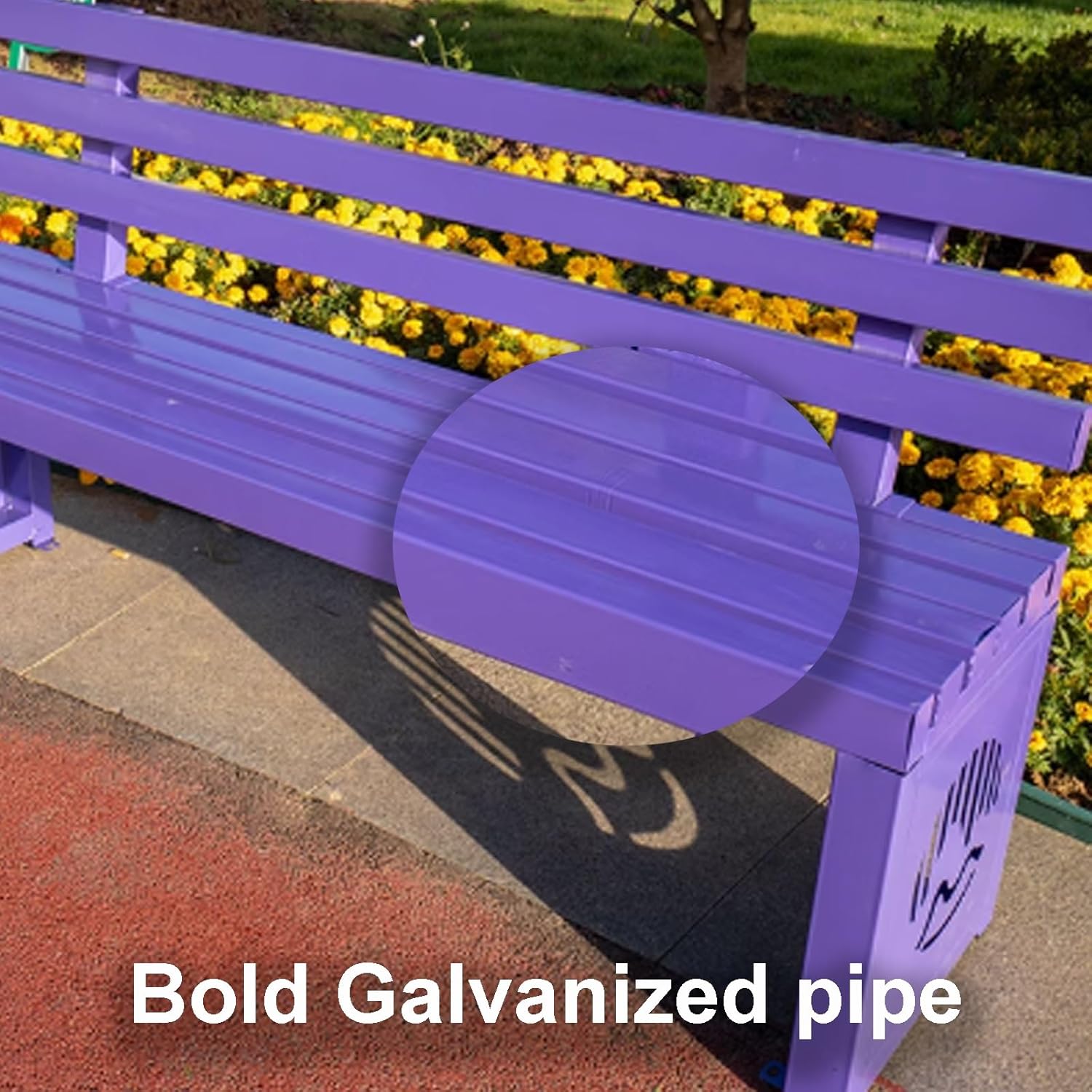 Garden Bench, Park Benches, Porch Bench seat, Patio Bench, Outdoor Lounge Furniture Easy Installation for Park, Backyard, Lounge(Rose,120x40x80cm)