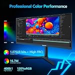 Gawfolk 34 de pouce ultra large Curved Gaming Monitor, UWQHD 3440x1440, 165hz Rafraîchir le taux Curved ordinateur écran avec FreeSync et la technologie de soins oculaires, réglage de l'inclinaison/de la pivotante/de l'hauteur,