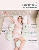 Vista 3 de Pregnancy Pillow for Pregnant Women, Soft Pregnancy Body Pillow, Support for Back, Belly, HIPS, Legs, Maternity Pillow with Detachable and