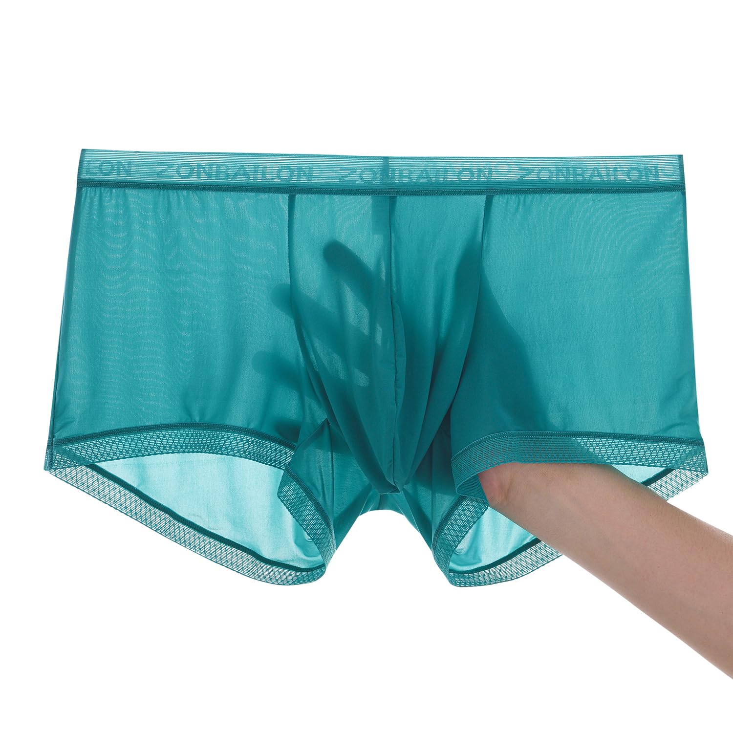 HASWECHYS Men's Sexy Underwear Ice Silk Sheer Boxer Briefs See Through Mesh Ultra Thin Transparent Trunk