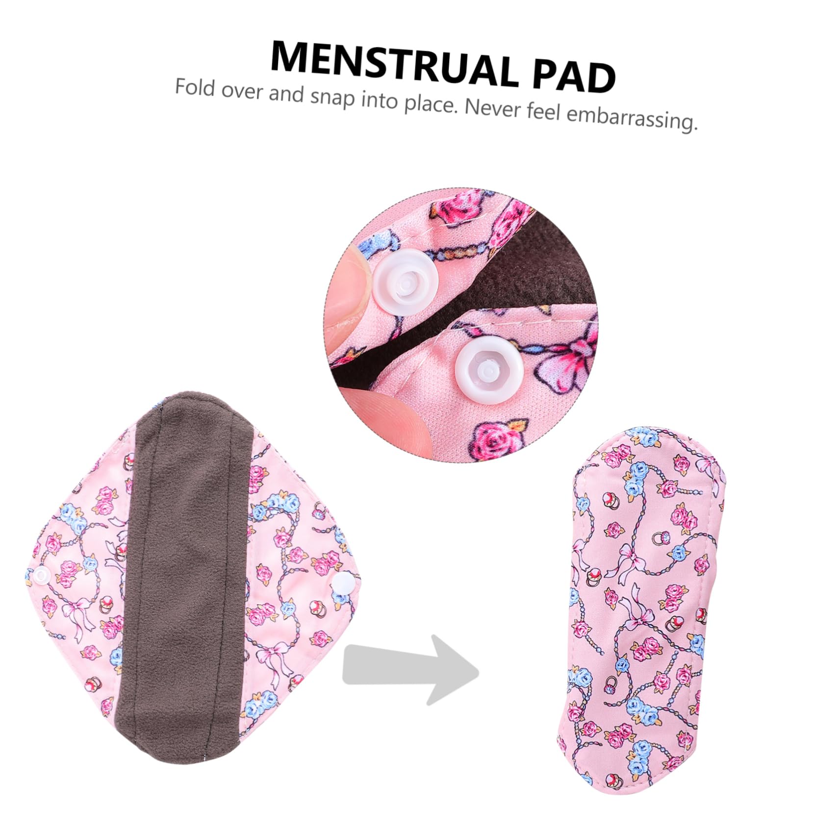 FOMIYES 3 Sätze Waschbare Tante-handtuchauflage Serviette Sanitär Wiederverwendbare Menstruationsbinde Waschbare Mama-pads Damenbinde Die Äußere Schicht Bedruckter Stoff 5 Stück * 3