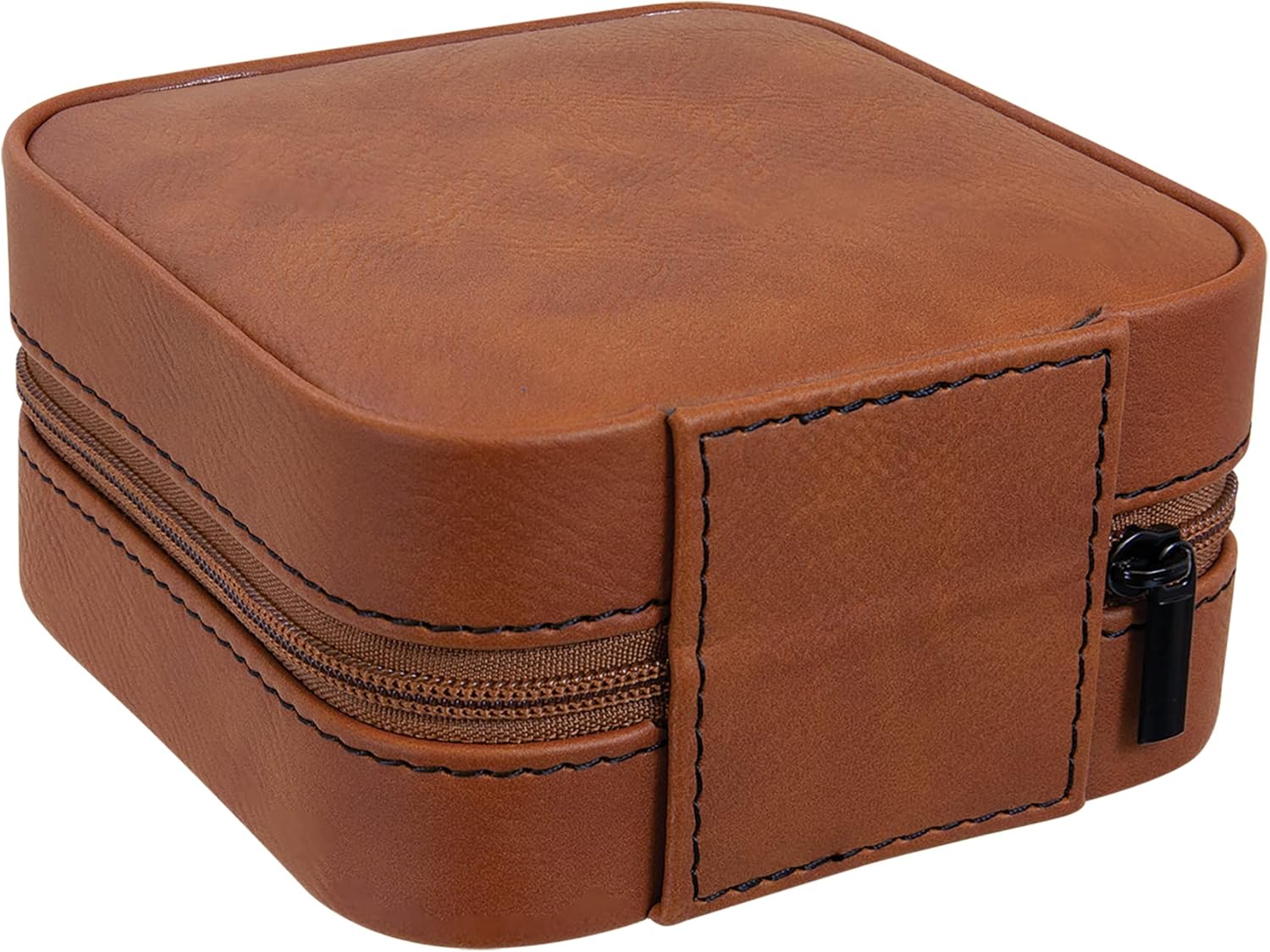 Personalized Birth Flower Jewelry Box Travel Case (Rawhide, June - Honeysuckle)