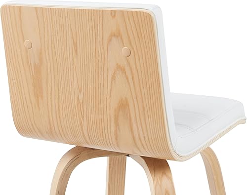 Miniatura 34 de Armen Living Vienna - Taburete giratorio de 26 pulgadas de altura de mostrador de piel sintética gris y madera de nogal Piel sintética