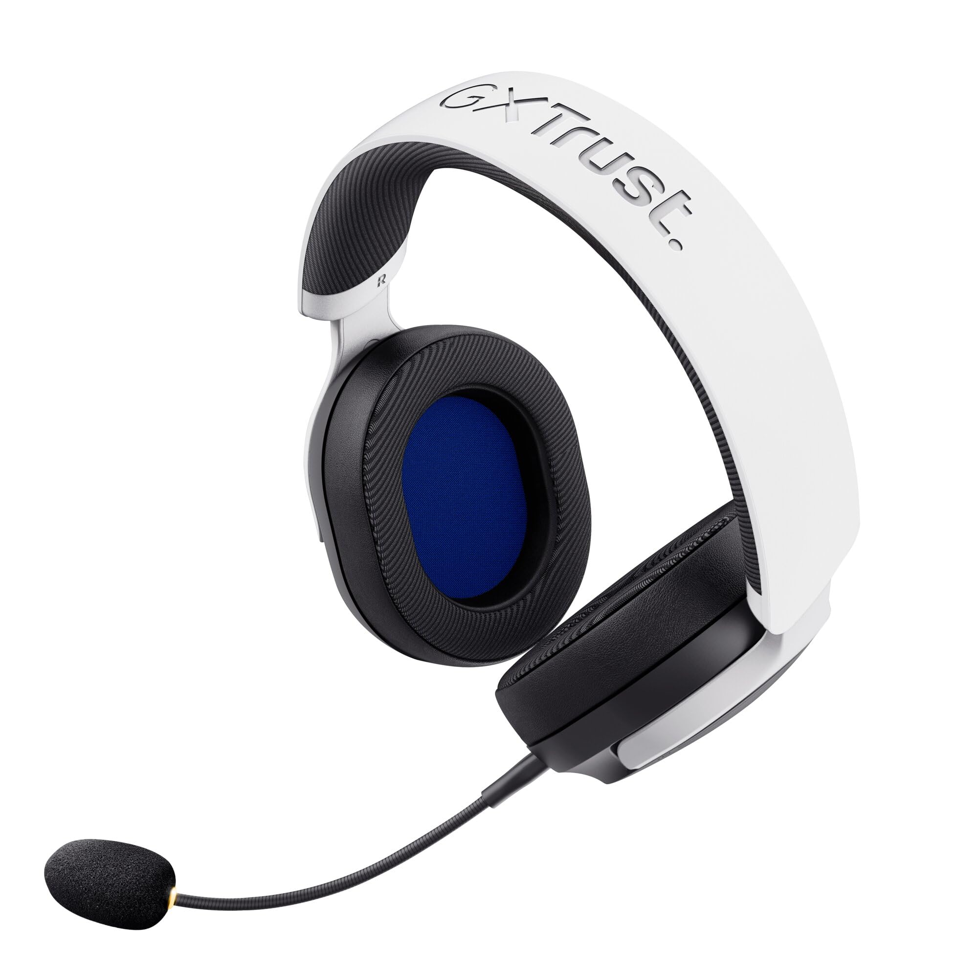 GXTrust 499BW Forta Cuffie Gaming Wireless con Licenza Ufficiale PlayStation 5, 2.4G Bassa Latenza, Ricevitore USB, 55 Ore di Gioco, Driver da 50 mm, Cuffie da Gaming PS5 Over Ear, Nero/Bianco