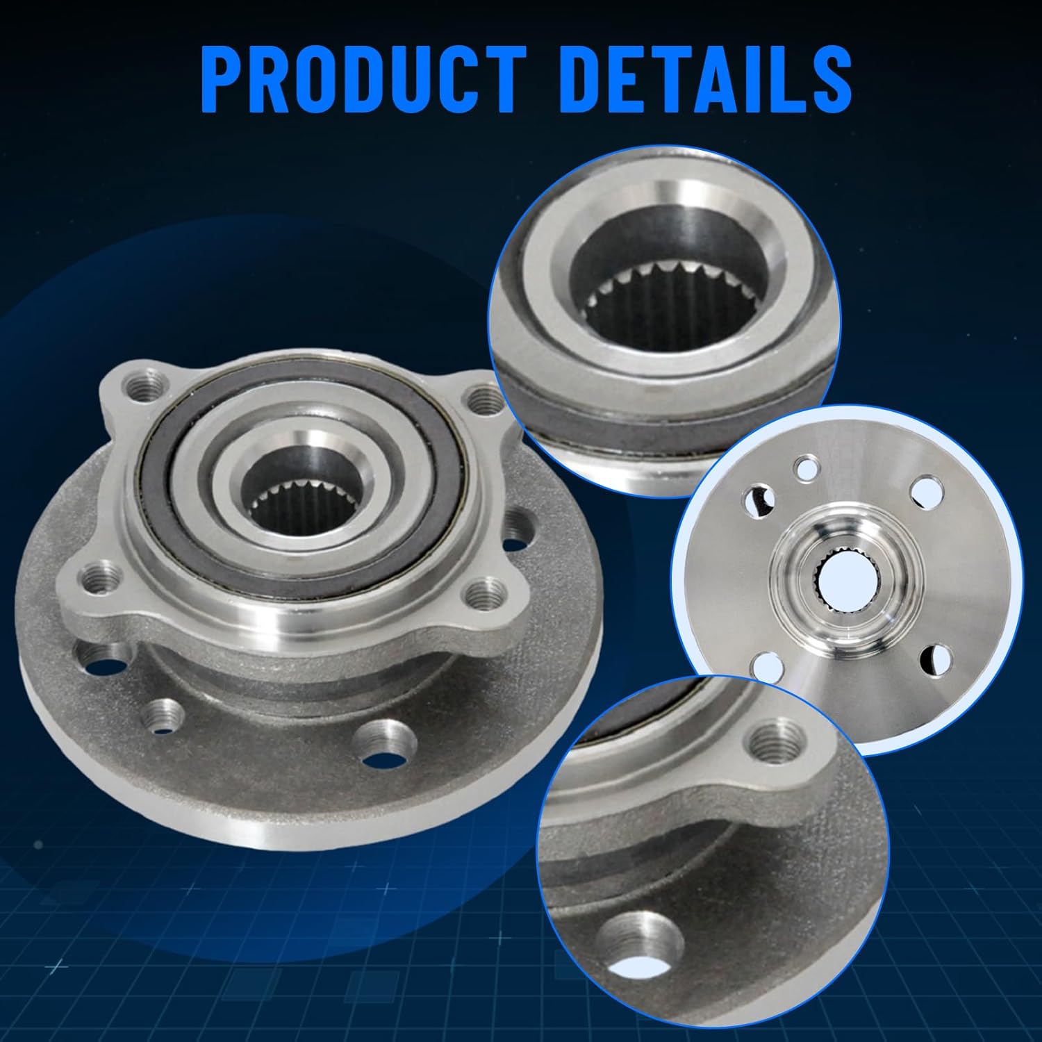 513309 Front Left/Right Wheel Hub and Bearing Assembly for Mi-ni Cooper 2007-2015 FWD Only