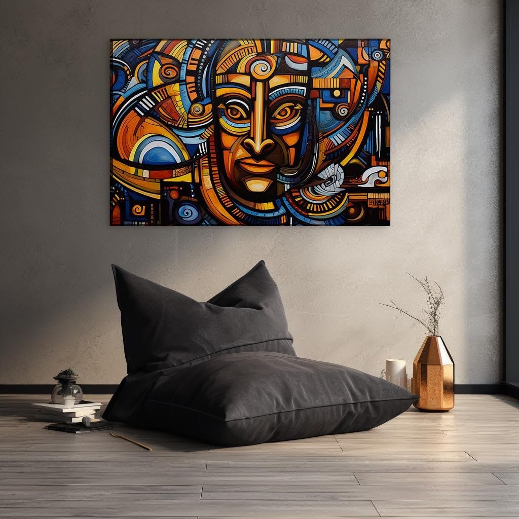 Canvas for Living room. Vibrant Abstract Brilliance A Whirlwind of Color in Every Brushstroke, 27 x 18 inch Canvas Wall Art - Ready to Hang - 69x46 cm (27x18 inch)