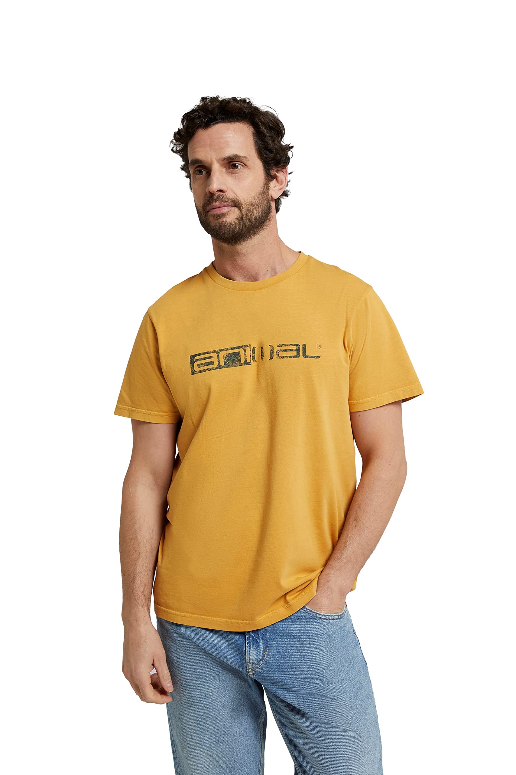 Animal Jacob Mens Organic T-Shirt - Lightweight & Comfortable Tee in Soft Organic Cotton with Relaxed fit - for Spring, Summer, Beach, Holiday & Travel Yellow