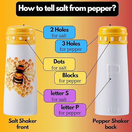 Miniatura 3 de Salero y pimentero de abeja de miel, decoración de cocina de abeja, bonito juego de salero y pimentero para mesa de comedor, decoraciones de
