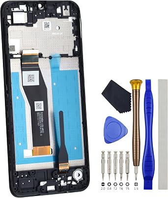 Full Display Screen for Motorola Moto E13 Black 6.5 LCD Screen Touch Digitizer Replacement with Screen Frame