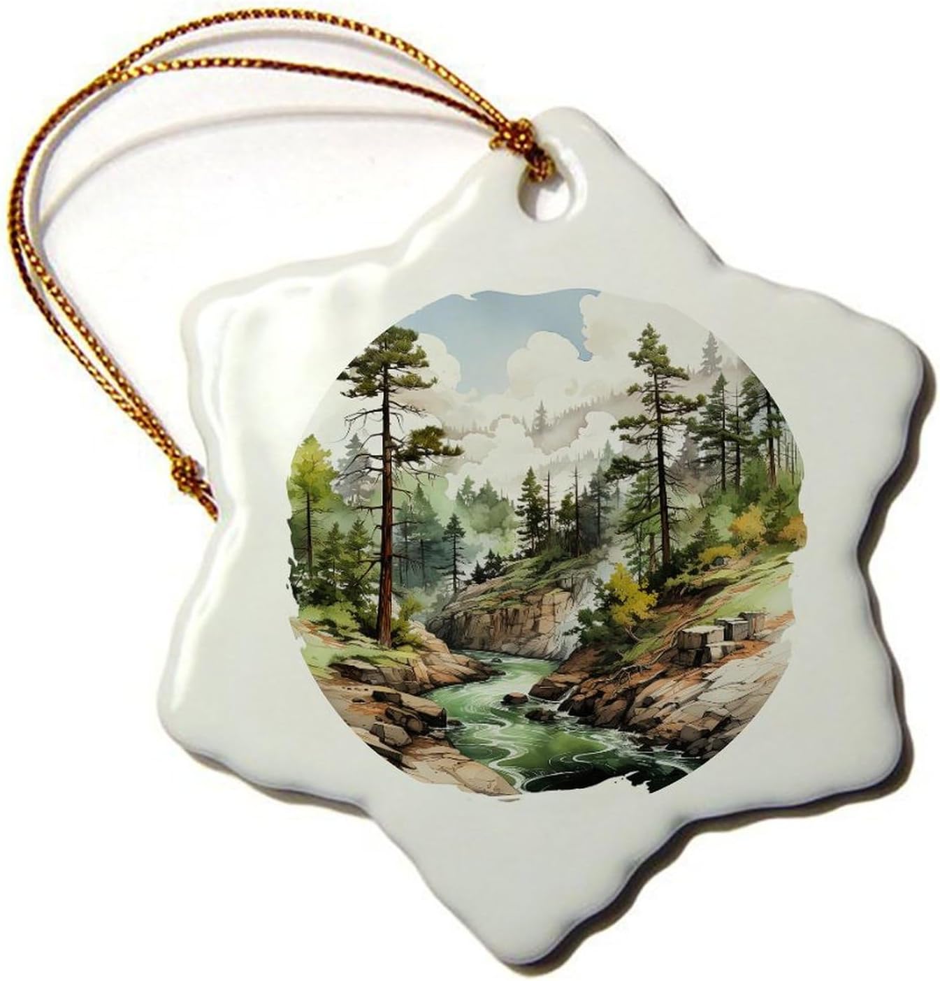 SILYHEART Mount National Park Snowflake Christmas Ceramic Ornaments Christmas Ornaments Landscape Artwork Funny Ornament for Mom Dad Baby Holiday 3 in image 4