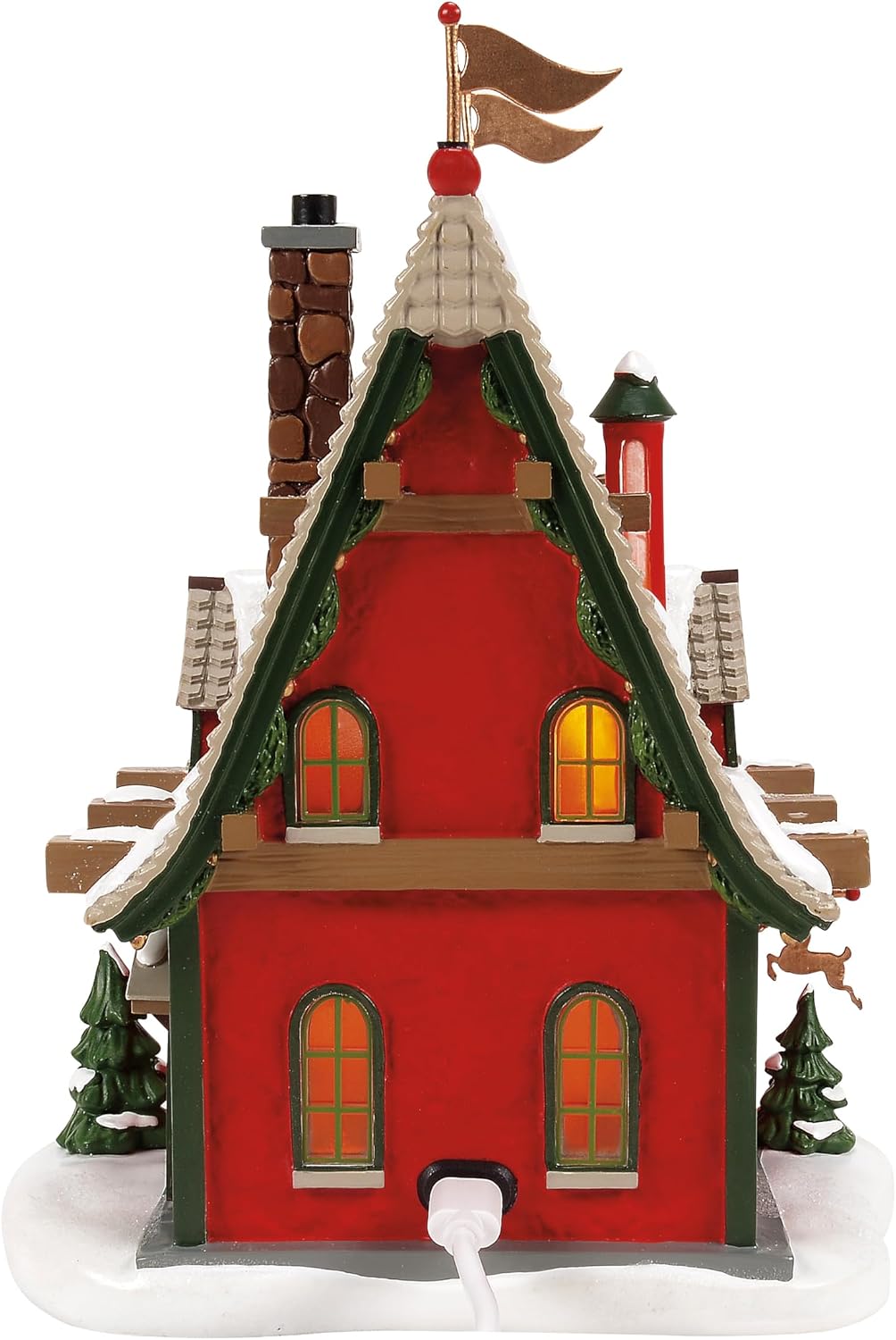 Department 56 North Pole Village The Reindeer Acres Stable 50th Anniversary Limited Edition Light Up Building, 7.99 Inch, Multicolor